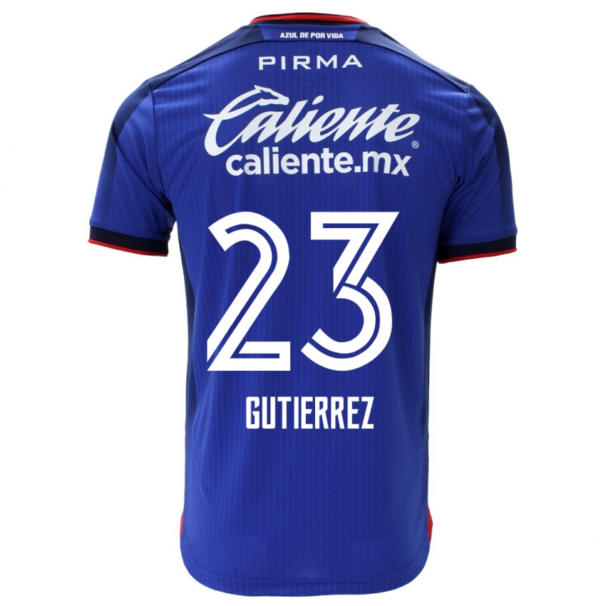 Hombre Camiseta Ivonne Gutierrez #23 Azul 1ª Equipación 2023/24 La Camisa Argentina