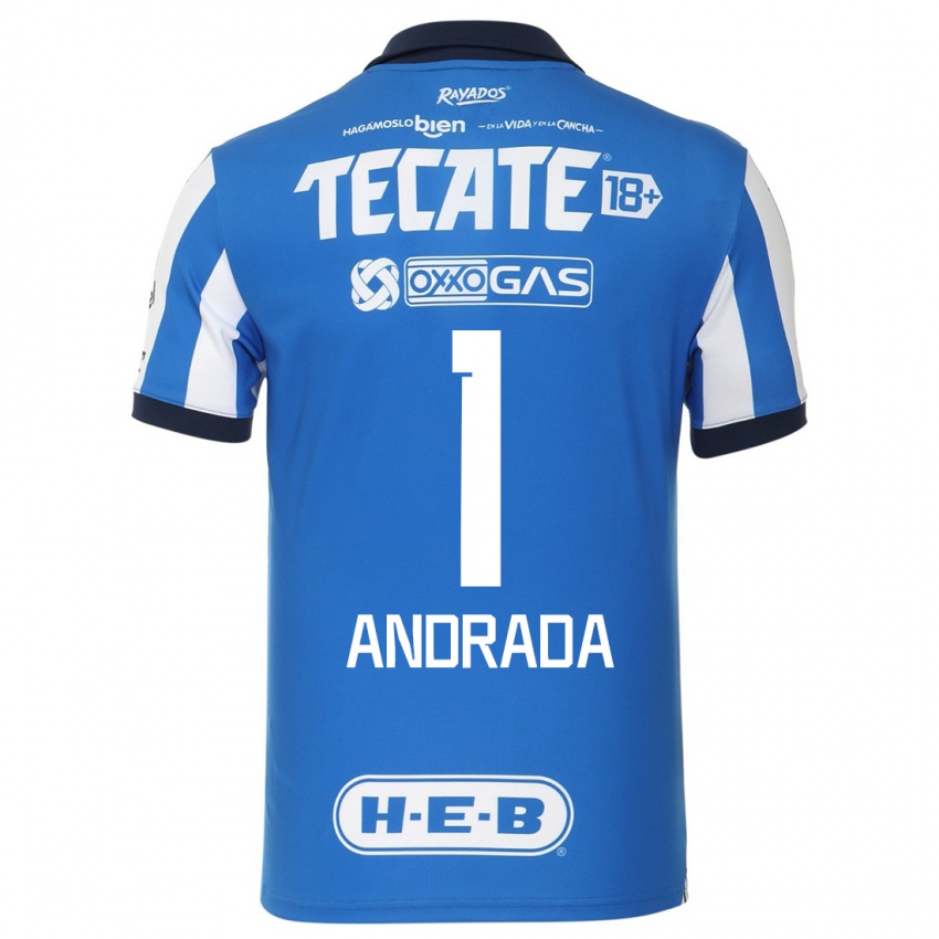 Hombre Camiseta Esteban Andrada #1 Azul Blanco 1ª Equipación 2023/24 La Camisa Argentina