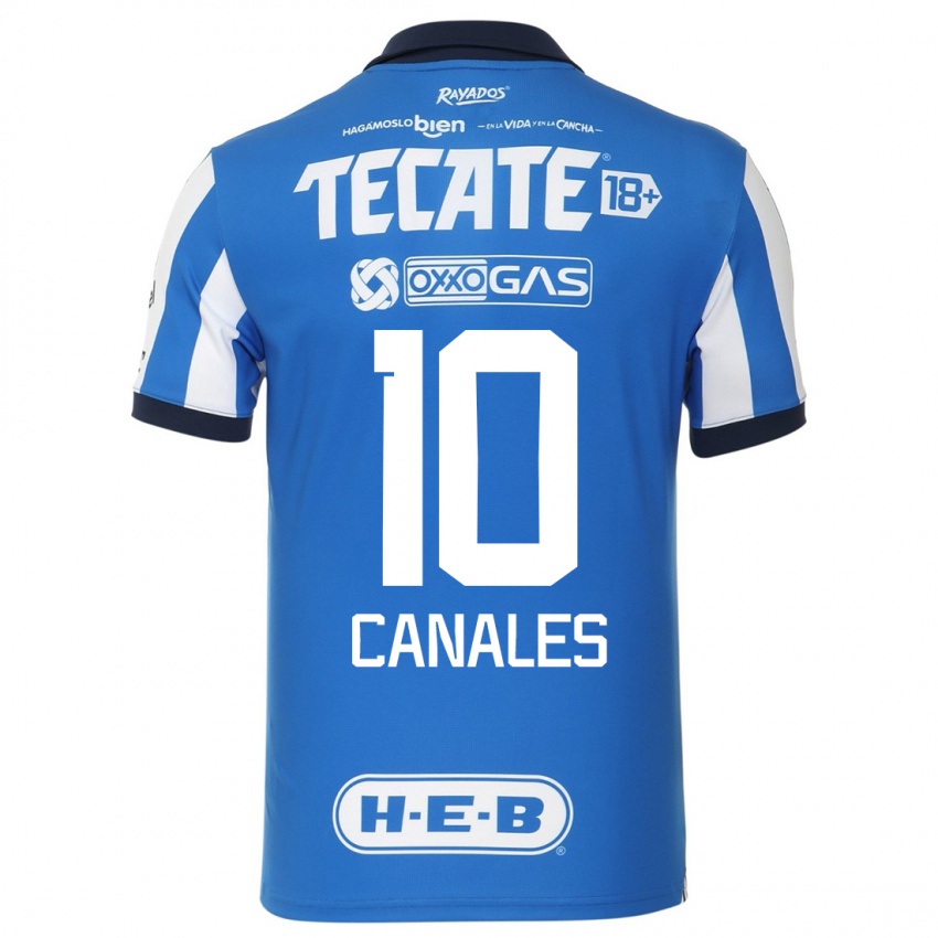 Hombre Camiseta Sergio Canales #10 Azul Blanco 1ª Equipación 2023/24 La Camisa Argentina