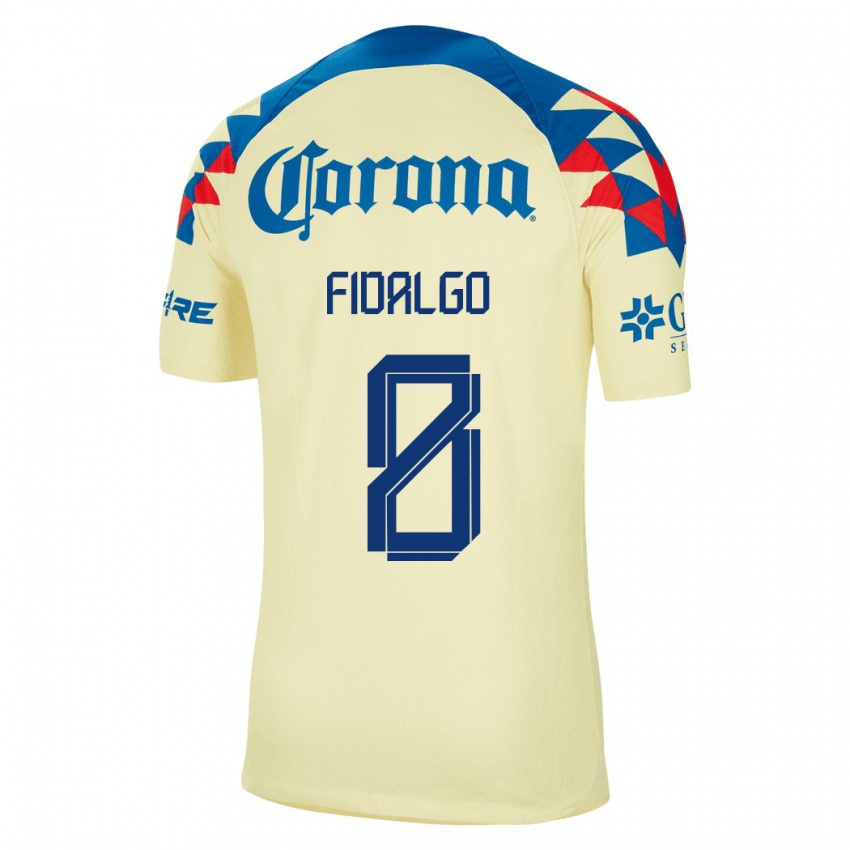 Hombre Camiseta Alvaro Fidalgo #8 Amarillo 1ª Equipación 2023/24 La Camisa Argentina