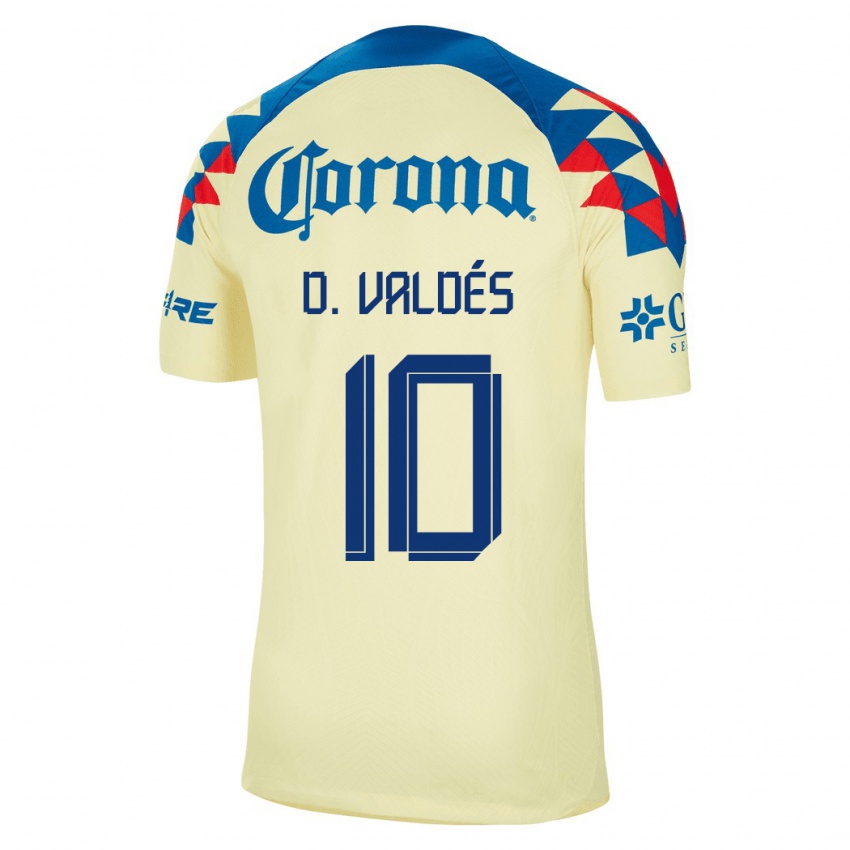 Hombre Camiseta Diego Valdes #10 Amarillo 1ª Equipación 2023/24 La Camisa Argentina