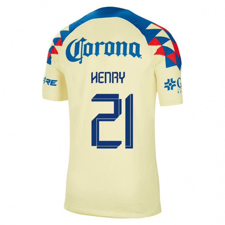 Hombre Camiseta Henry Martin #21 Amarillo 1ª Equipación 2023/24 La Camisa Argentina