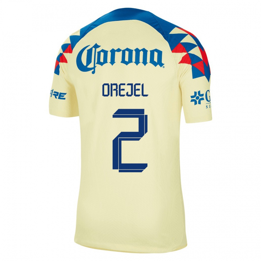 Hombre Camiseta Jocelyn Orejel #2 Amarillo 1ª Equipación 2023/24 La Camisa Argentina