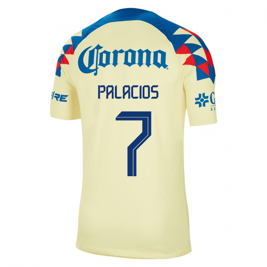 Hombre Camiseta Kiana Palacios #7 Amarillo 1ª Equipación 2023/24 La Camisa Argentina
