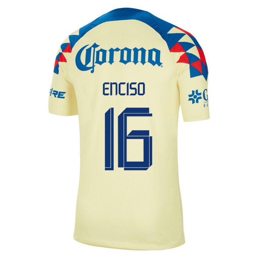 Hombre Camiseta Sabrina Enciso #16 Amarillo 1ª Equipación 2023/24 La Camisa Argentina
