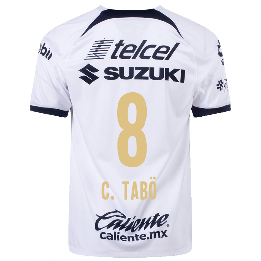 Hombre Camiseta Christian Tabo #8 Blanco 1ª Equipación 2023/24 La Camisa Argentina