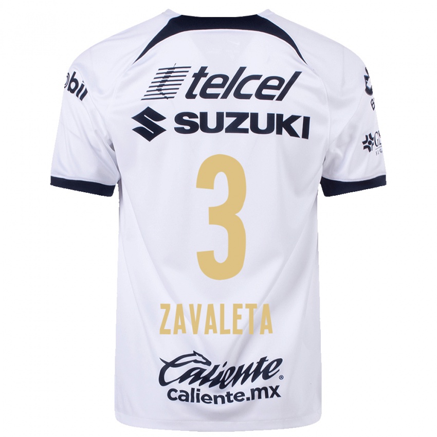 Hombre Camiseta Rebeca Zavaleta #3 Blanco 1ª Equipación 2023/24 La Camisa Argentina