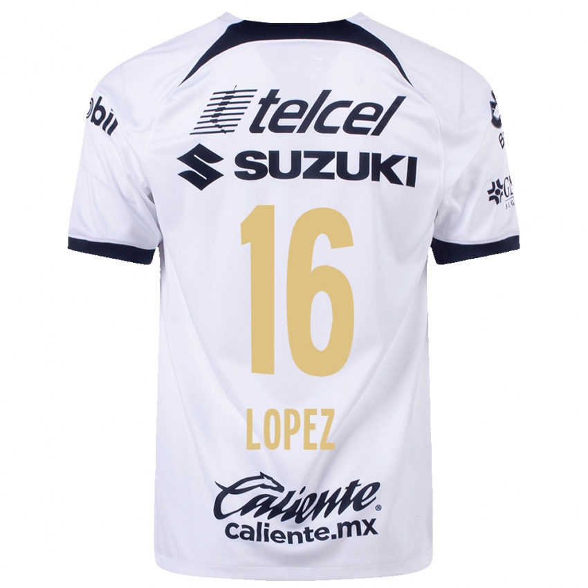 Hombre Camiseta Samantha Lopez #16 Blanco 1ª Equipación 2023/24 La Camisa Argentina