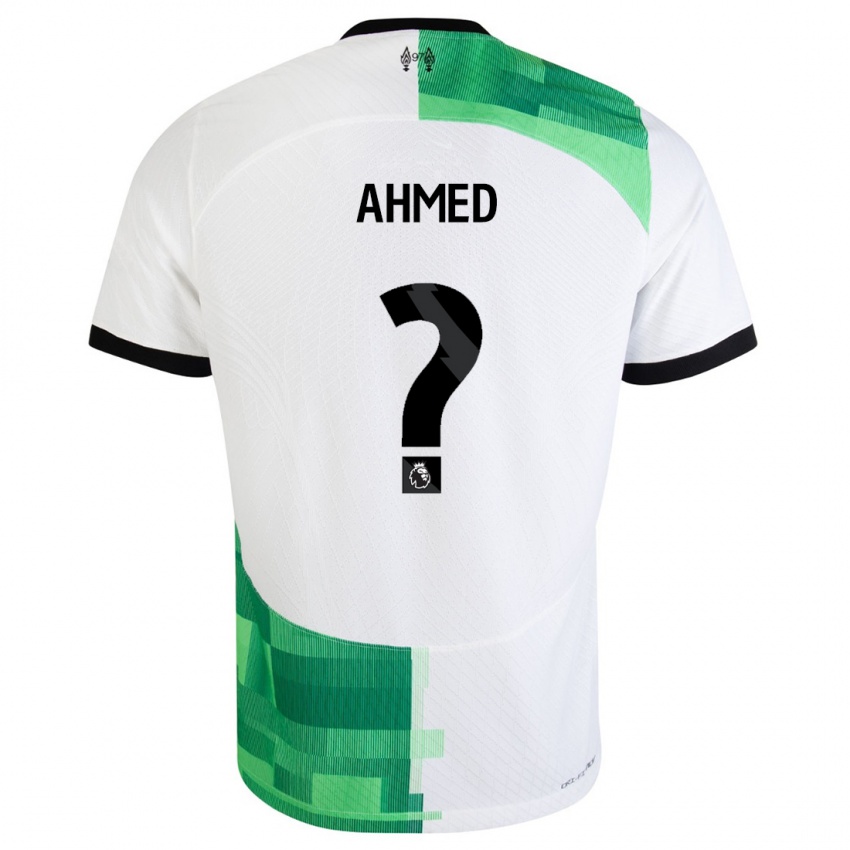 Hombre Camiseta Karim Ahmed #0 Blanco Verde 2ª Equipación 2023/24 La Camisa Argentina