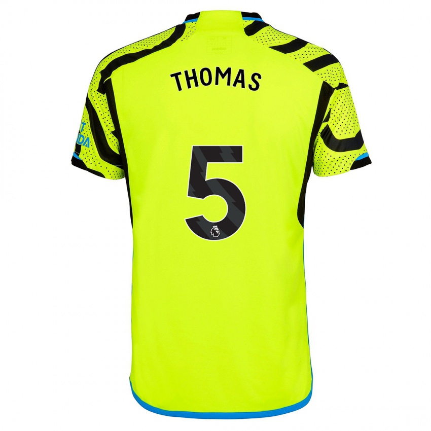 Hombre Camiseta Thomas Partey #5 Amarillo 2ª Equipación 2023/24 La Camisa Argentina