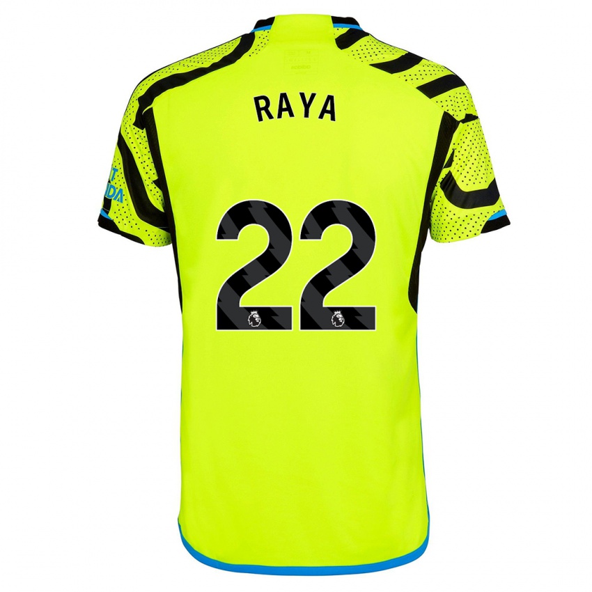 Hombre Camiseta David Raya #22 Amarillo 2ª Equipación 2023/24 La Camisa Argentina