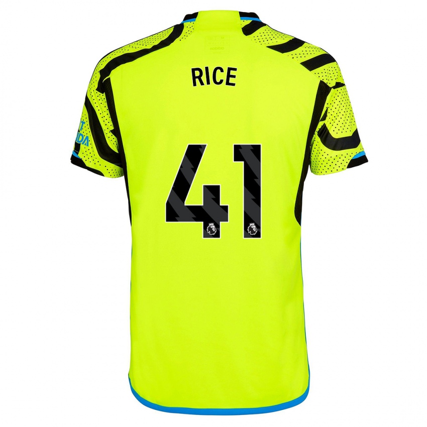 Hombre Camiseta Declan Rice #41 Amarillo 2ª Equipación 2023/24 La Camisa Argentina