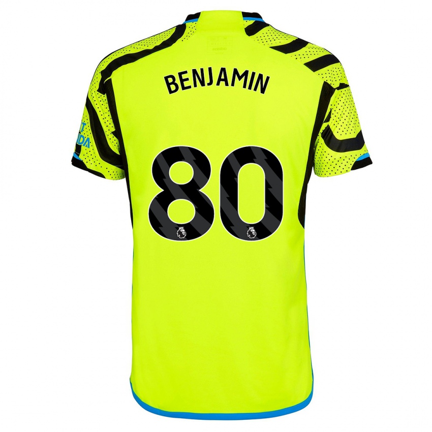 Hombre Camiseta Omari Benjamin #80 Amarillo 2ª Equipación 2023/24 La Camisa Argentina