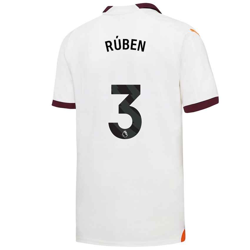 Hombre Camiseta Ruben Dias #3 Blanco 2ª Equipación 2023/24 La Camisa Argentina