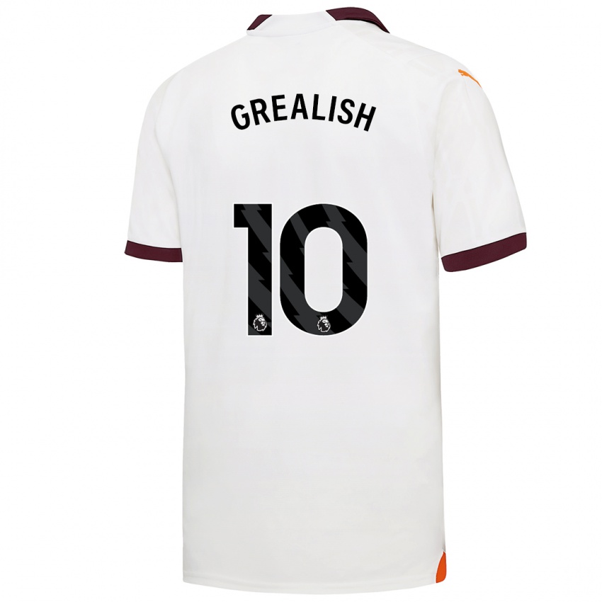 Hombre Camiseta Jack Grealish #10 Blanco 2ª Equipación 2023/24 La Camisa Argentina