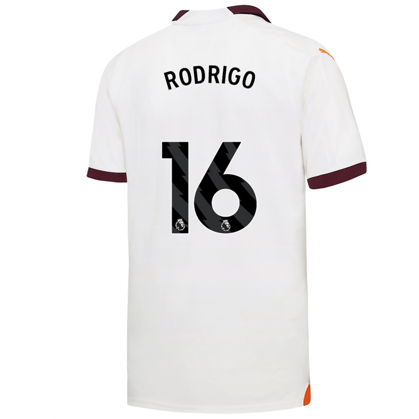 Hombre Camiseta Rodrigo Hernandez #16 Blanco 2ª Equipación 2023/24 La Camisa Argentina