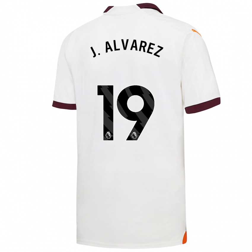 Hombre Camiseta Julian Alvarez #19 Blanco 2ª Equipación 2023/24 La Camisa Argentina