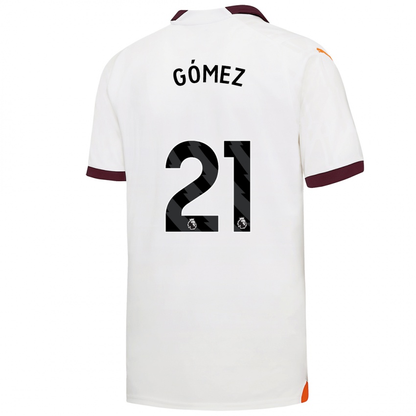 Hombre Camiseta Sergio Gómez #21 Blanco 2ª Equipación 2023/24 La Camisa Argentina
