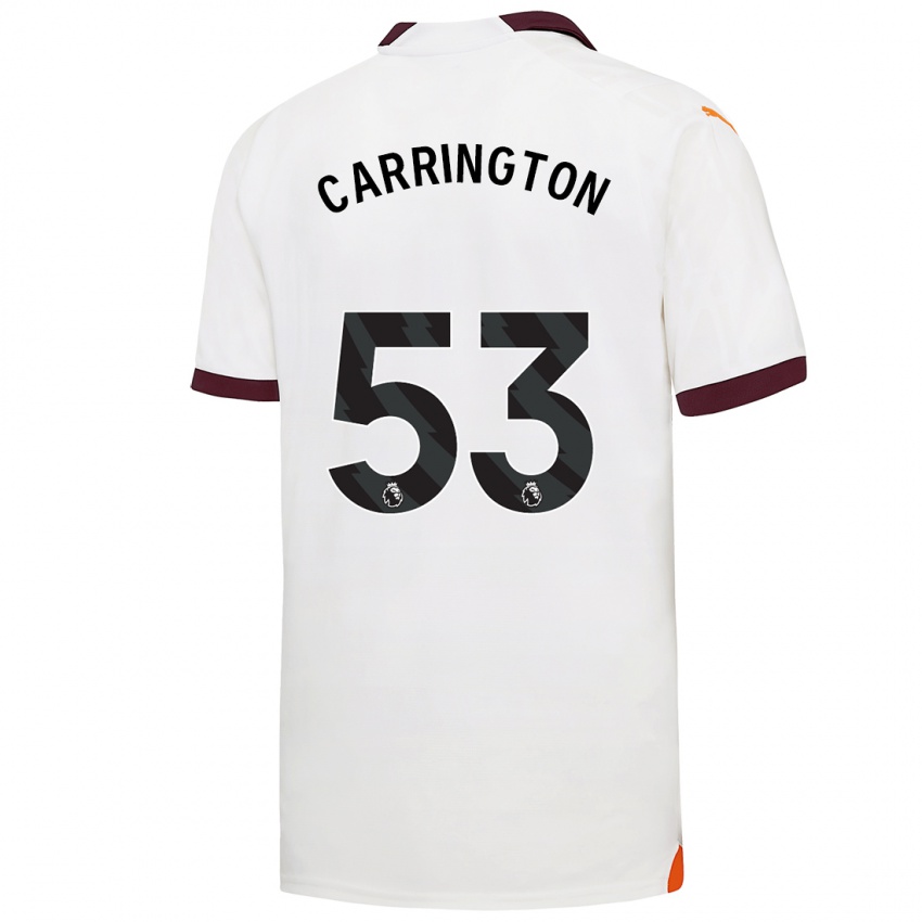 Hombre Camiseta Ezra Carrington #53 Blanco 2ª Equipación 2023/24 La Camisa Argentina