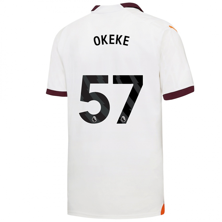 Hombre Camiseta Michael Okeke #57 Blanco 2ª Equipación 2023/24 La Camisa Argentina