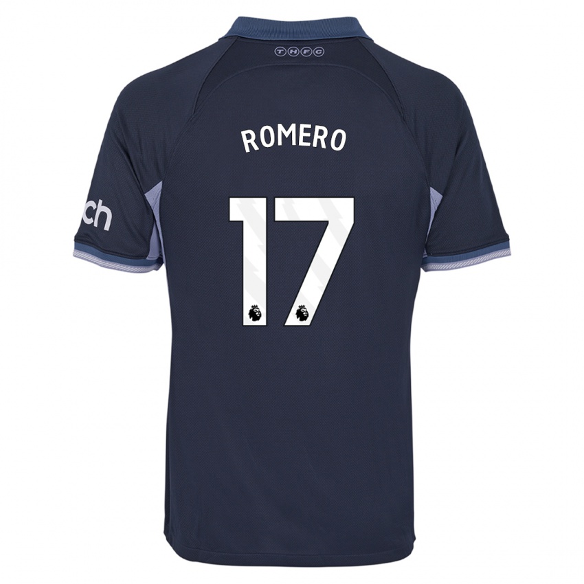 Hombre Camiseta Cristian Romero #17 Azul Oscuro 2ª Equipación 2023/24 La Camisa Argentina