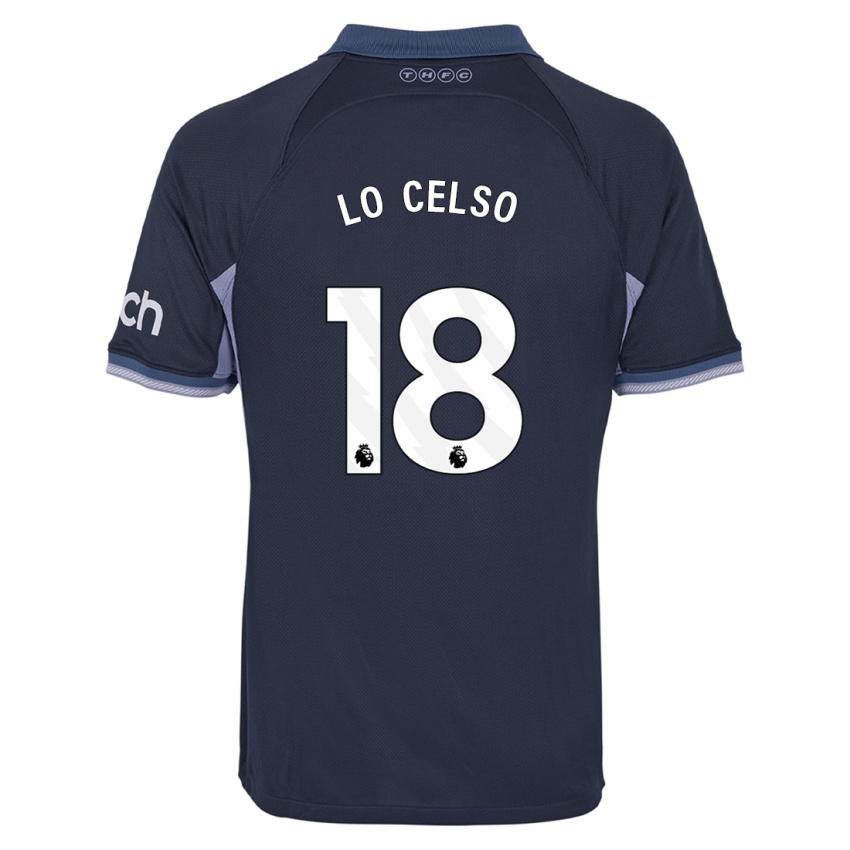 Hombre Camiseta Giovani Lo Celso #18 Azul Oscuro 2ª Equipación 2023/24 La Camisa Argentina
