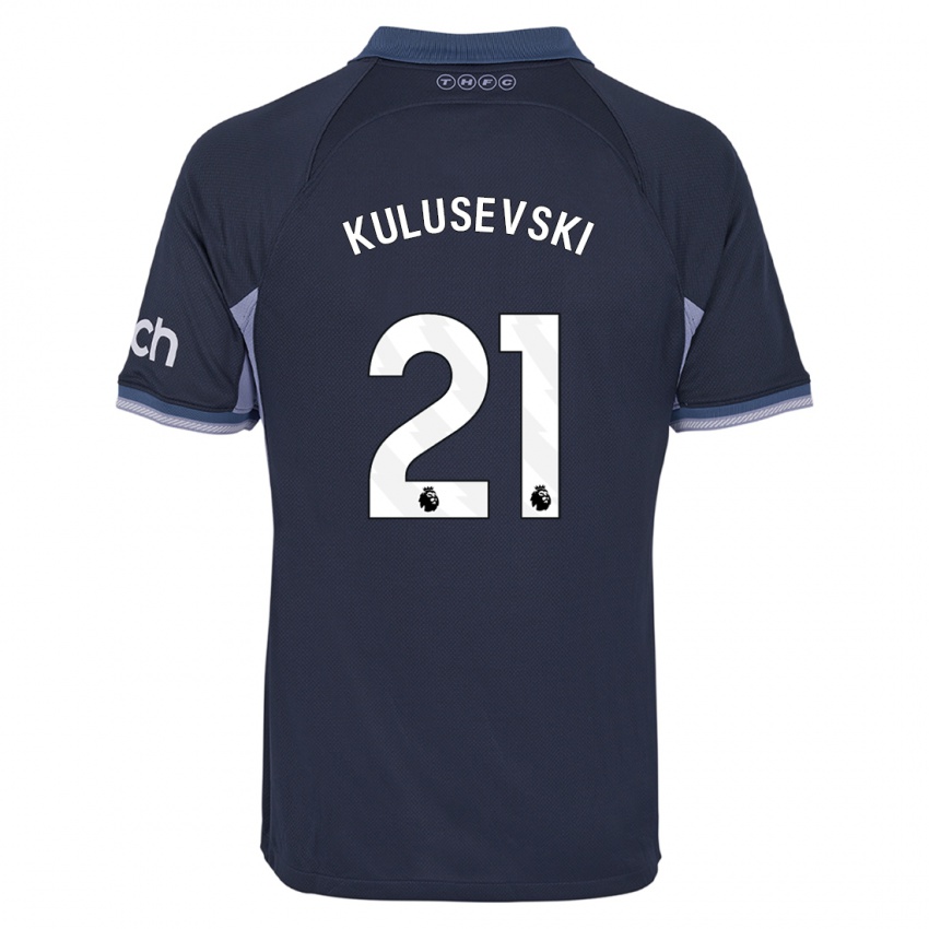 Hombre Camiseta Dejan Kulusevski #21 Azul Oscuro 2ª Equipación 2023/24 La Camisa Argentina