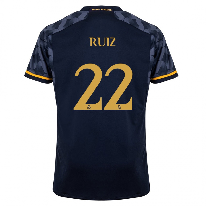 Hombre Camiseta Ferran Ruiz #22 Azul Oscuro 2ª Equipación 2023/24 La Camisa Argentina