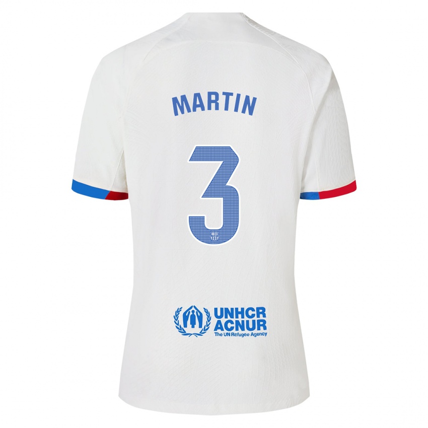 Hombre Camiseta Gerard Martin #3 Blanco 2ª Equipación 2023/24 La Camisa Argentina