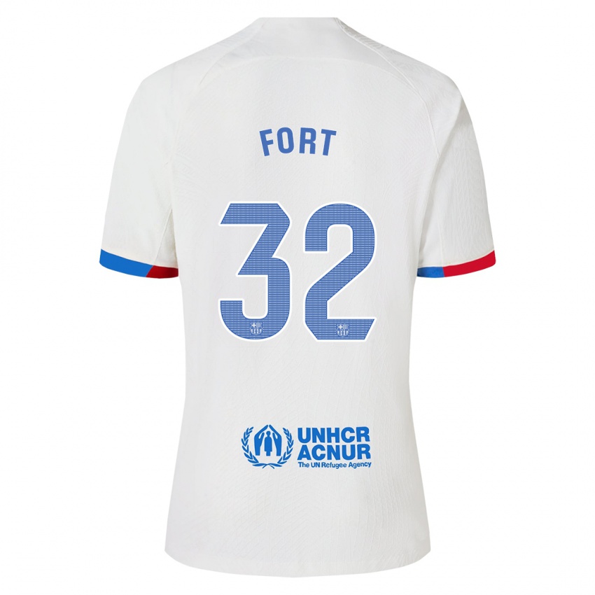 Hombre Camiseta Héctor Fort #32 Blanco 2ª Equipación 2023/24 La Camisa Argentina