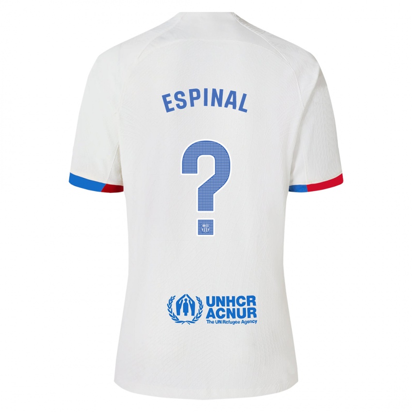 Hombre Camiseta Jorge Espinal #0 Blanco 2ª Equipación 2023/24 La Camisa Argentina