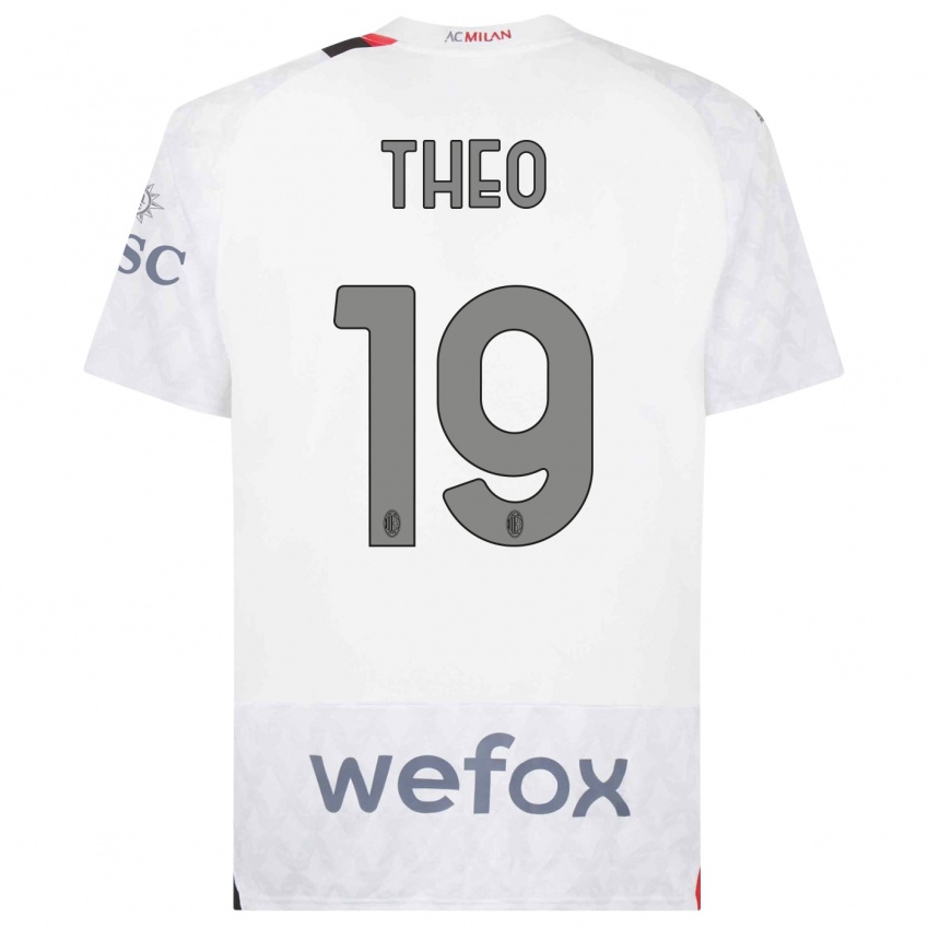 Hombre Camiseta Theo Hernandez #19 Blanco 2ª Equipación 2023/24 La Camisa Argentina
