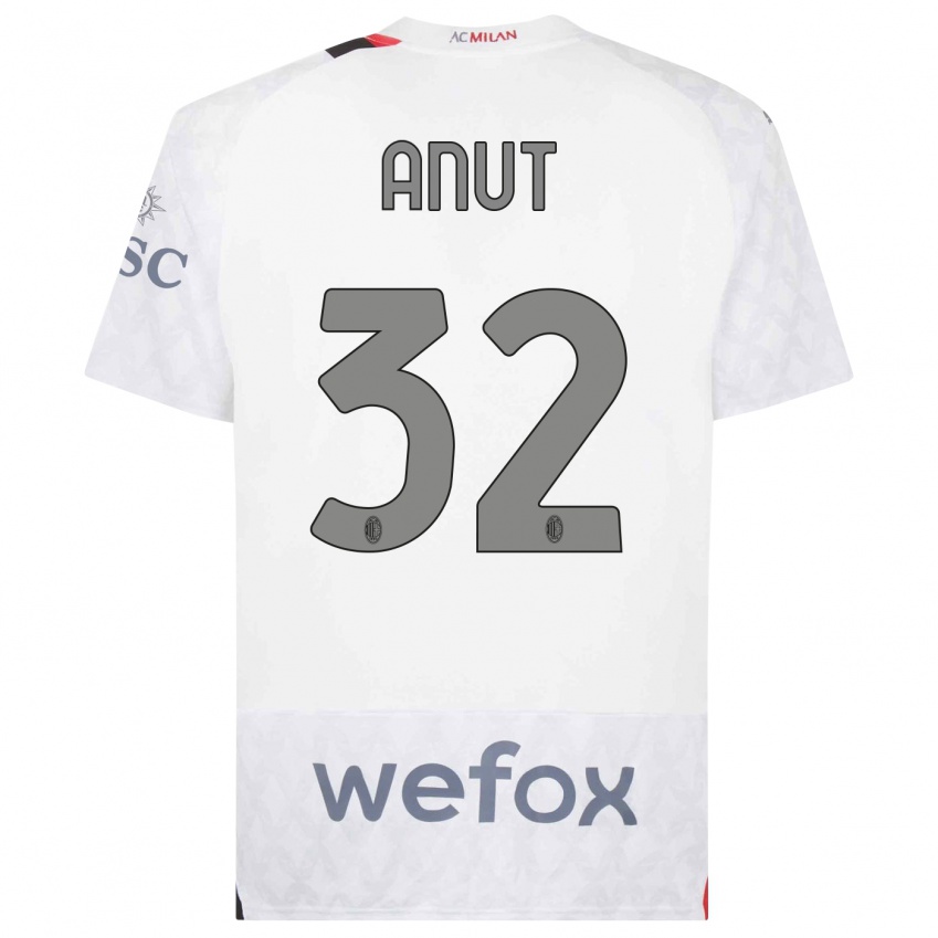 Hombre Camiseta Niccolo Anut #32 Blanco 2ª Equipación 2023/24 La Camisa Argentina