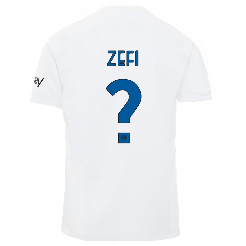 Hombre Camiseta Kevin Zefi #0 Blanco 2ª Equipación 2023/24 La Camisa Argentina