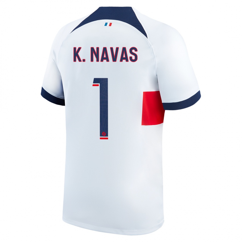 Hombre Camiseta Keylor Navas #1 Blanco 2ª Equipación 2023/24 La Camisa Argentina
