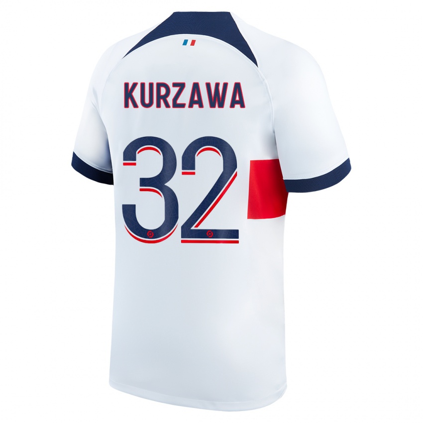 Hombre Camiseta Layvin Kurzawa #32 Blanco 2ª Equipación 2023/24 La Camisa Argentina