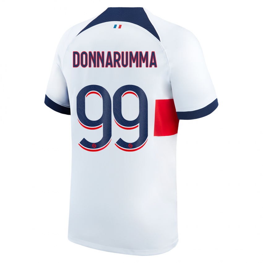 Hombre Camiseta Gianluigi Donnarumma #99 Blanco 2ª Equipación 2023/24 La Camisa Argentina