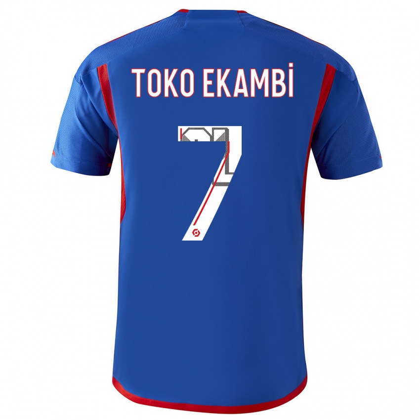 Hombre Camiseta Karl Toko Ekambi #7 Azul Rojo 2ª Equipación 2023/24 La Camisa Argentina