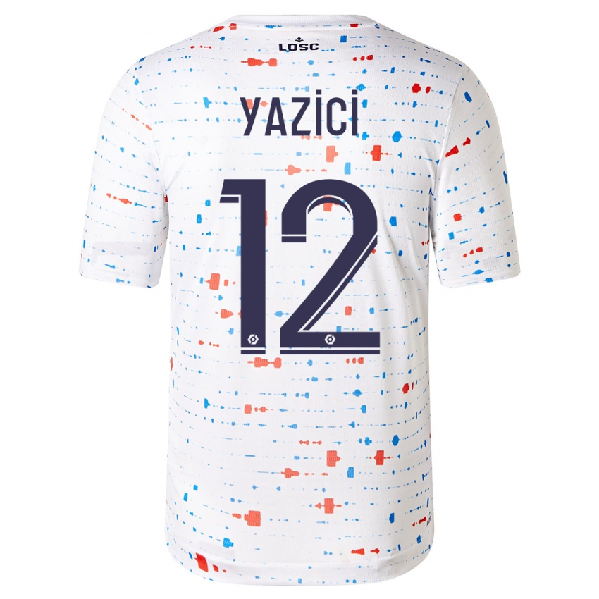 Hombre Camiseta Yusuf Yazici #12 Blanco 2ª Equipación 2023/24 La Camisa Argentina