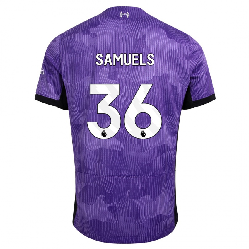 Hombre Camiseta Kerron Samuels #36 Púrpura Equipación Tercera 2023/24 La Camisa Argentina