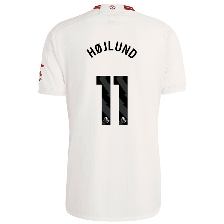 Hombre Camiseta Rasmus Højlund #11 Blanco Equipación Tercera 2023/24 La Camisa Argentina