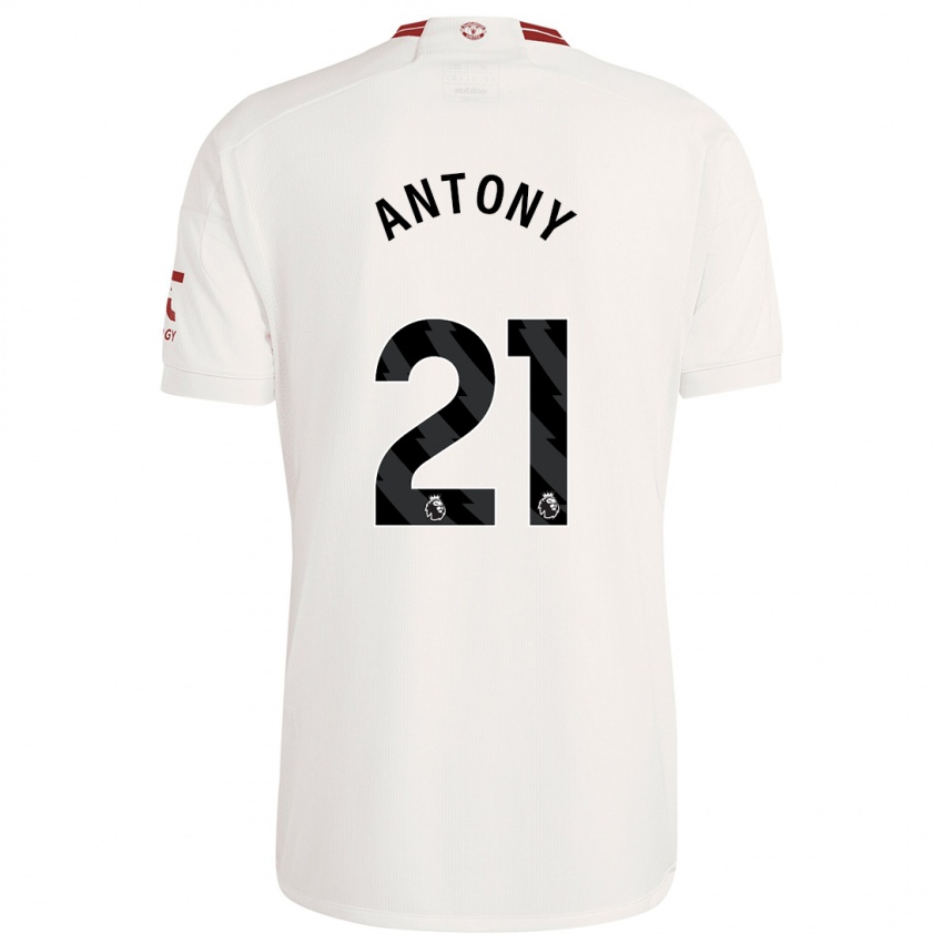 Hombre Camiseta Antony #21 Blanco Equipación Tercera 2023/24 La Camisa Argentina