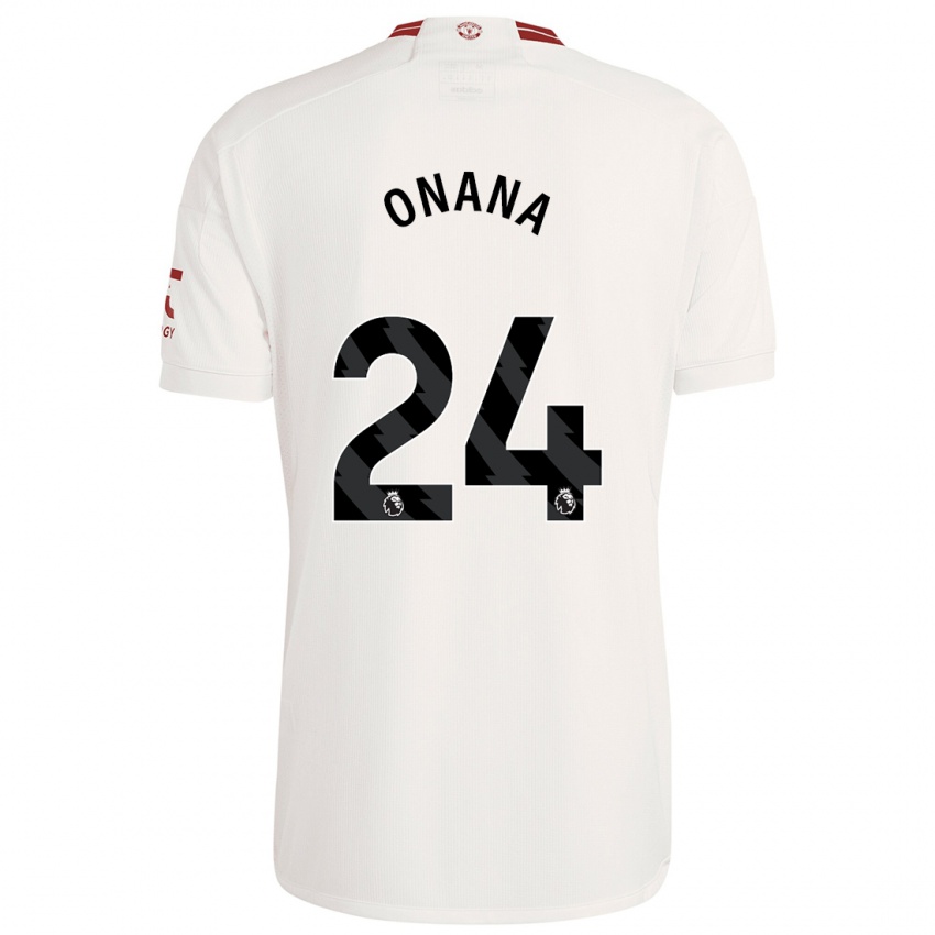 Hombre Camiseta André Onana #24 Blanco Equipación Tercera 2023/24 La Camisa Argentina