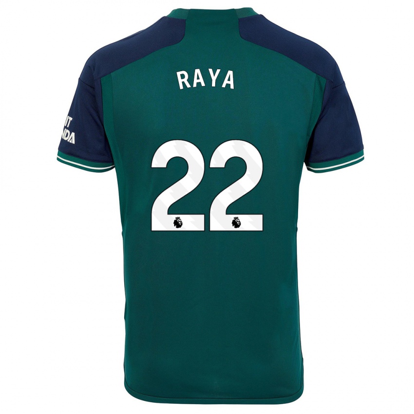 Hombre Camiseta David Raya #22 Verde Equipación Tercera 2023/24 La Camisa Argentina