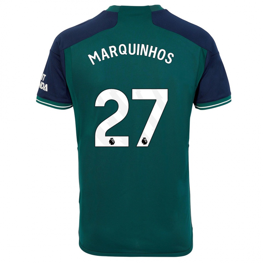 Hombre Camiseta Marquinhos #27 Verde Equipación Tercera 2023/24 La Camisa Argentina