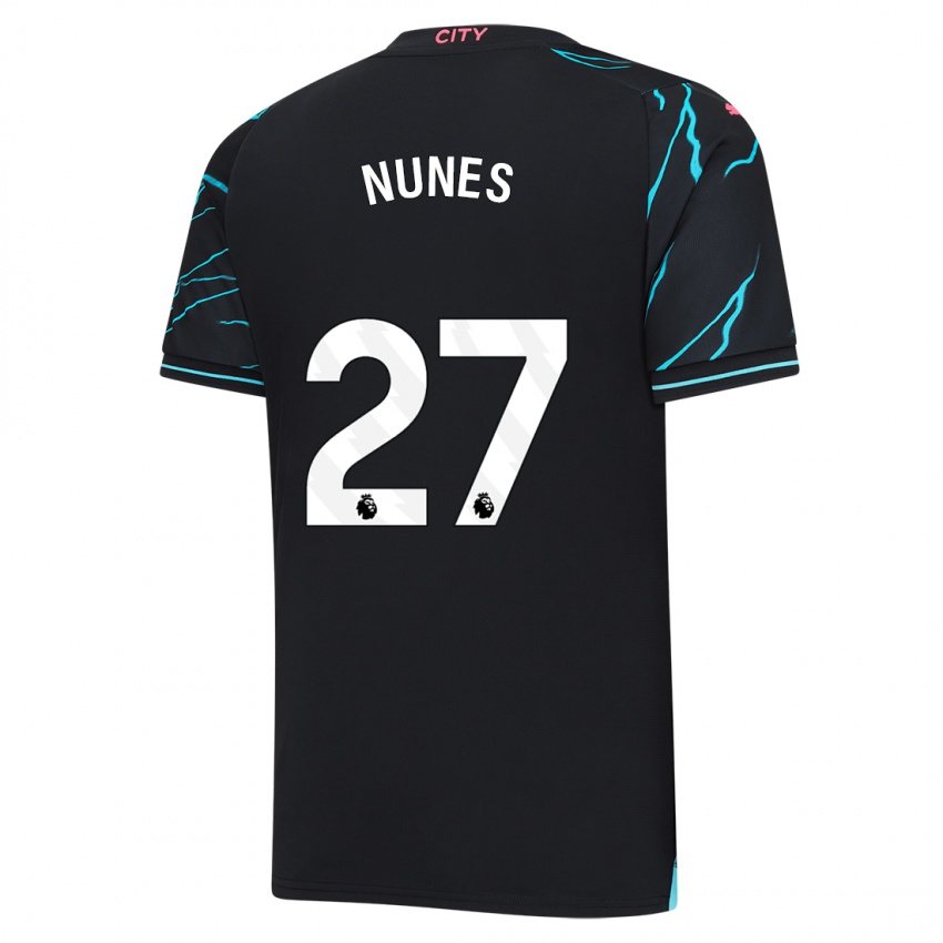 Hombre Camiseta Matheus Nunes #27 Azul Oscuro Equipación Tercera 2023/24 La Camisa Argentina