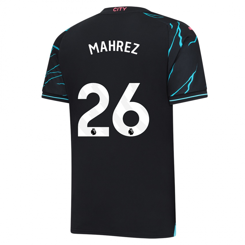 Hombre Camiseta Riyad Mahrez #26 Azul Oscuro Equipación Tercera 2023/24 La Camisa Argentina