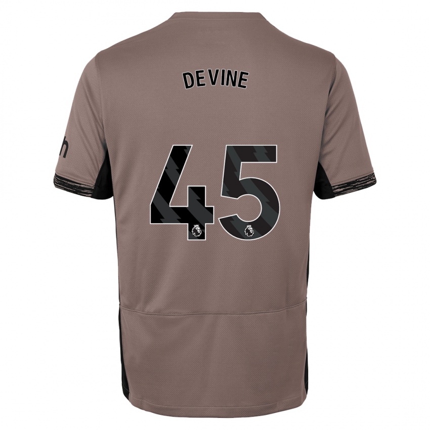 Hombre Camiseta Alfie Devine #45 Beige Obscuro Equipación Tercera 2023/24 La Camisa Argentina