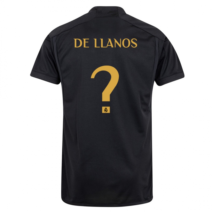 Hombre Camiseta Hugo De Llanos #0 Negro Equipación Tercera 2023/24 La Camisa Argentina
