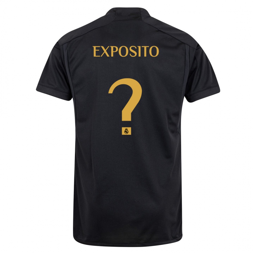 Hombre Camiseta Samu Exposito #0 Negro Equipación Tercera 2023/24 La Camisa Argentina